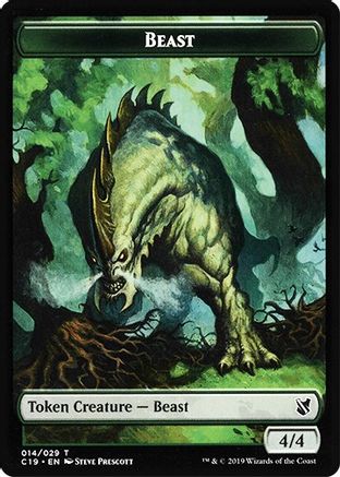 Beast (014) // Wurm Double-Sided Token |  (14 // 21) [Commander 2019]