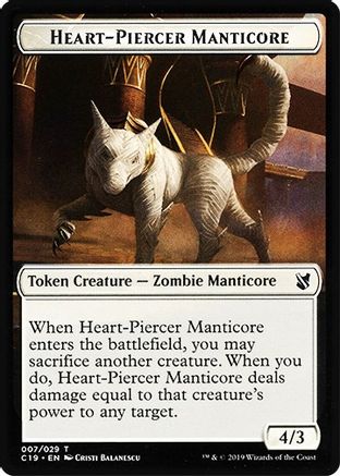 Heart-Piercer Manticore // Dragon Double-Sided Token |  (7 // 12) [Commander 2019]