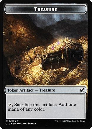 Treasure // Human Double-Sided Token |  (25 // 3) [Commander 2019]