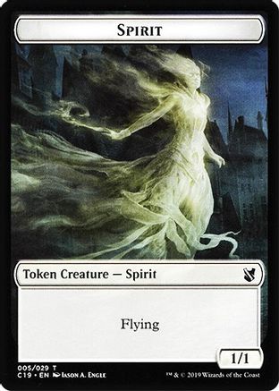 Spirit // Human Double-Sided Token |  (5 // 3) [Commander 2019]