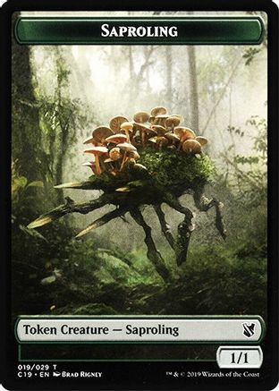 Saproling // Morph Double-Sided Token |  (19 // 27) [Commander 2019]