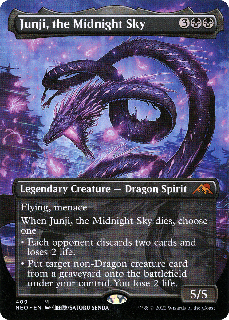 Junji, the Midnight Sky (Borderless Alternate Art) [Kamigawa: Neon Dynasty] Foil