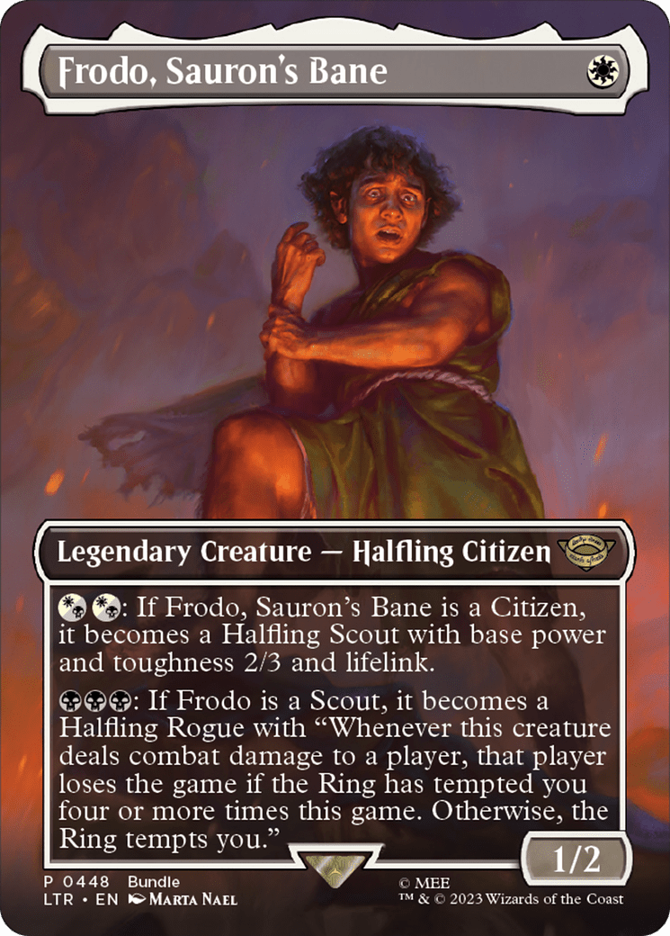 Frodo, Sauron's Bane (Borderless Alternate Art) [The Lord of the Rings: Tales of Middle-Earth] Foil