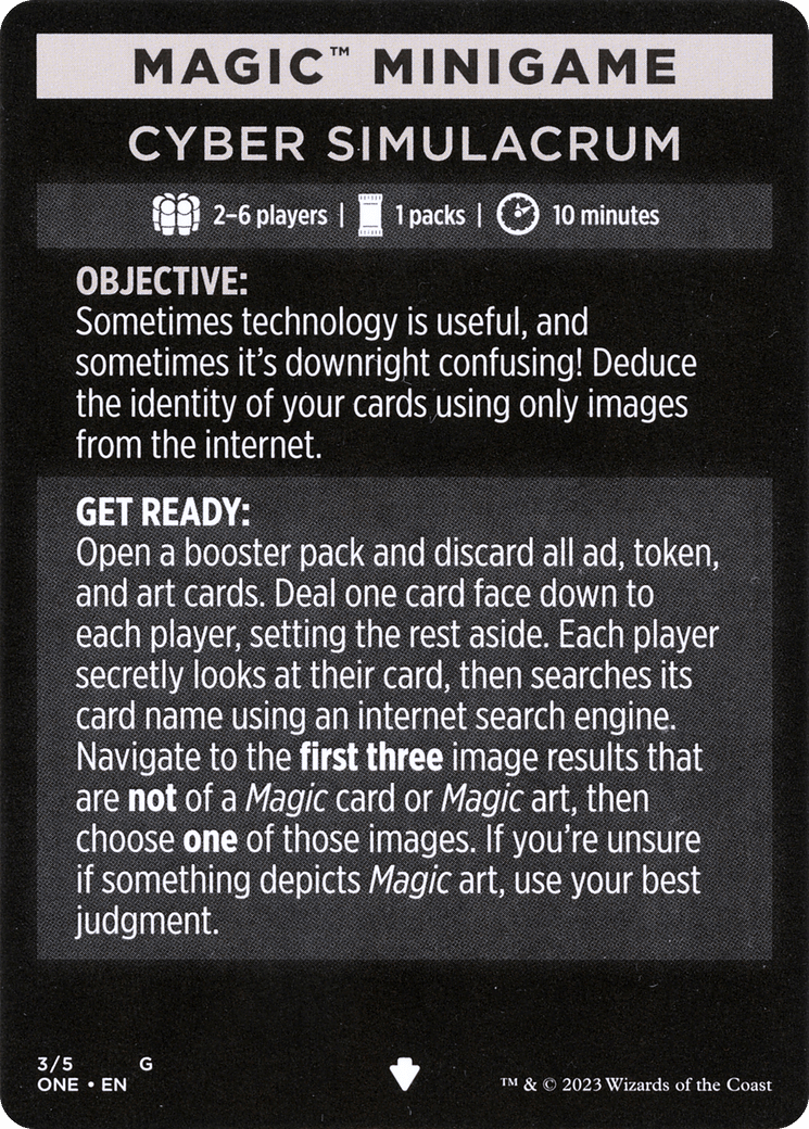 Cyber Simulacrum // Cyber Simulacrum (cont'd) (MONE-003) - Phyrexia: All Will Be One Minigames