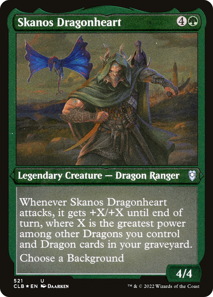 Skanos Dragonheart (Foil Etched) |  Foil (521) [Commander Legends: Battle for Baldur's Gate]