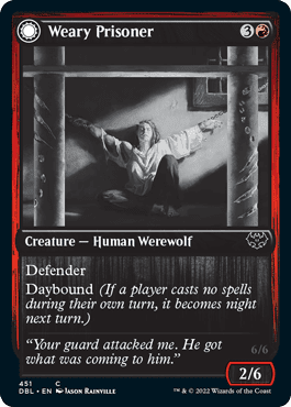 Weary Prisoner // Wrathful Jailbreaker [Innistrad: Double Feature] Foil