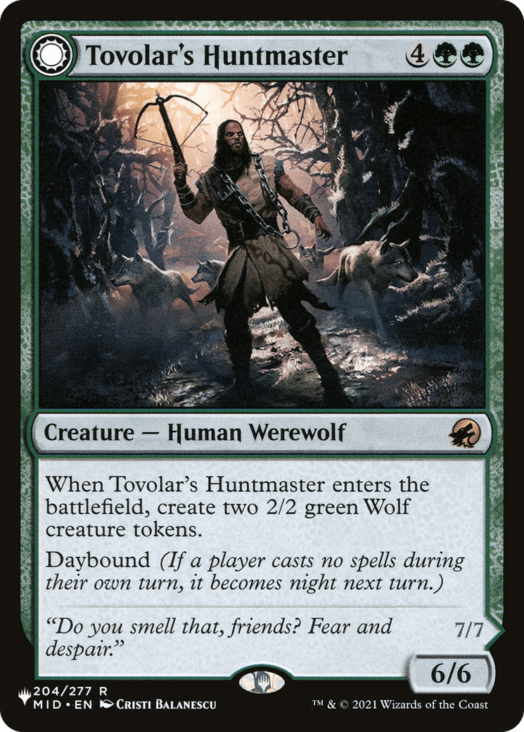 Tovolar's Huntmaster // Tovolar's Packleader |  (MID-204) [The List]