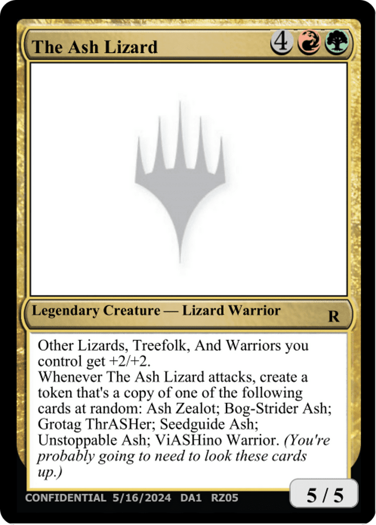 The Ash Lizard (DA1-RZ05C) - Unknown Event