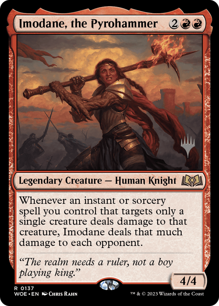 Imodane, the Pyrohammer (Promo Pack) [Wilds of Eldraine Promos] Foil