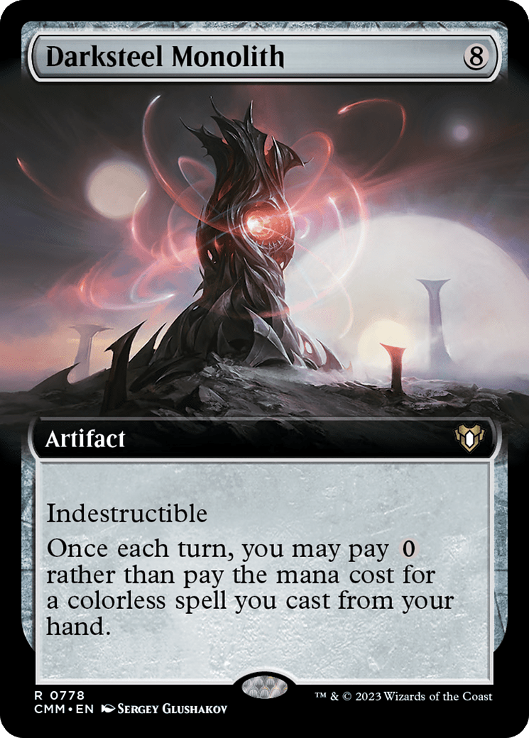 Darksteel Monolith (Extended Art) [Commander Masters] Foil