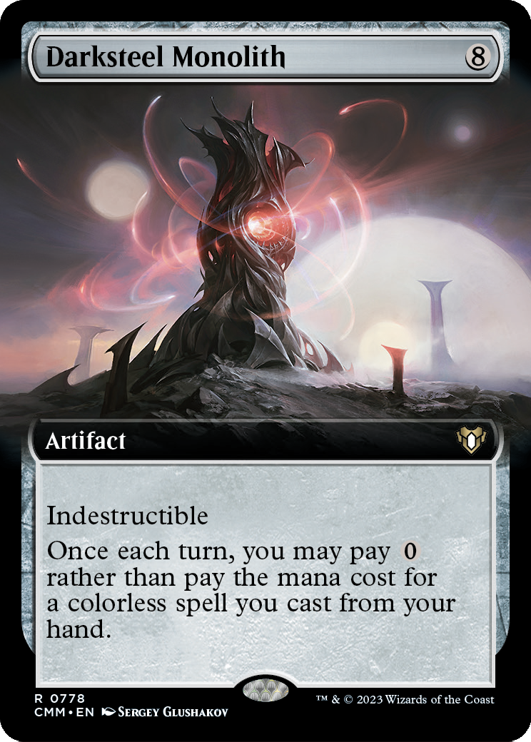 Darksteel Monolith (Extended Art) [Commander Masters] Foil