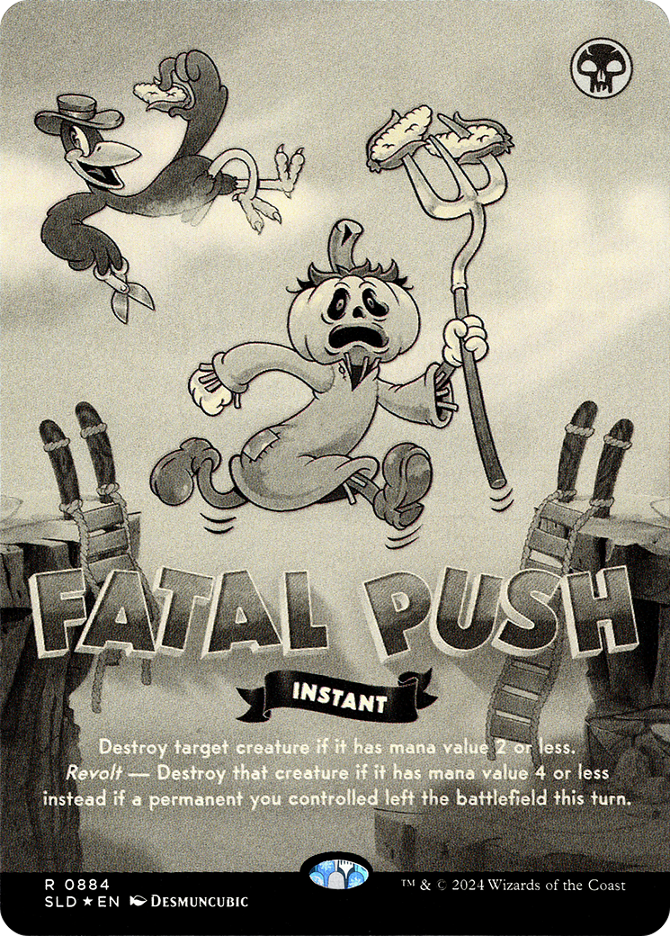 Fatal Push (0884) (Black & White Foil) (884) [Secret Lair Drop Series]  Foil