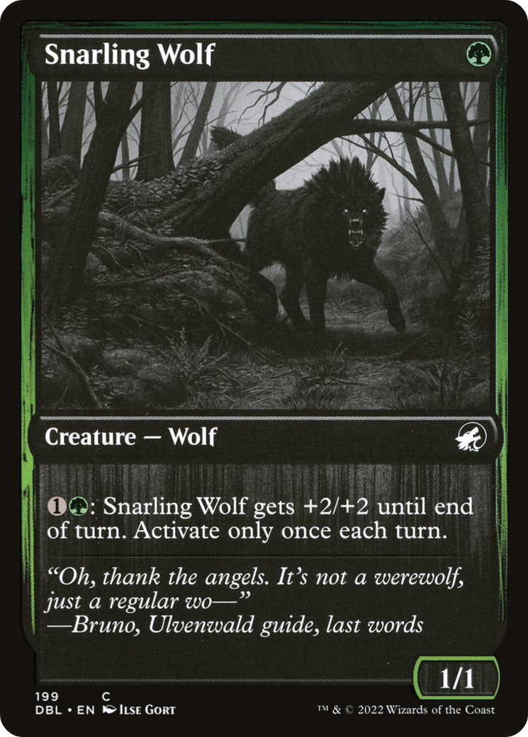 Snarling Wolf (199) [Innistrad: Double Feature] Foil