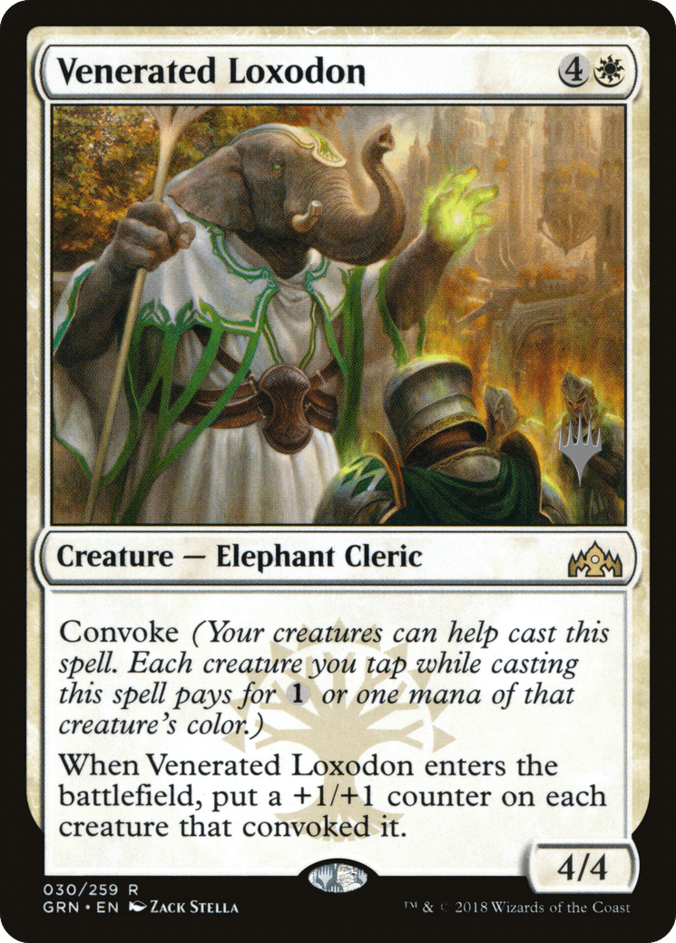 Venerated Loxodon (Promo Pack) [Guilds of Ravnica Promos] Foil