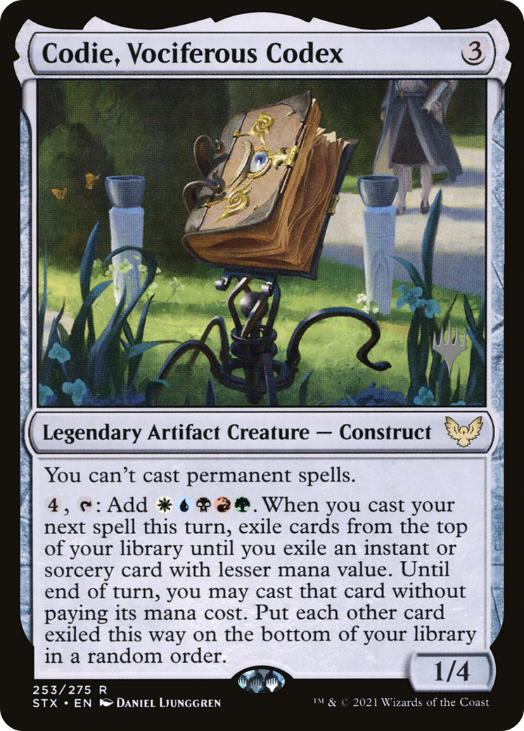 Codie, Vociferous Codex (Promo Pack) [Strixhaven: School of Mages Promos] Foil