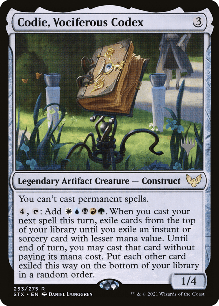 Codie, Vociferous Codex (Promo Pack) [Strixhaven: School of Mages Promos] Foil