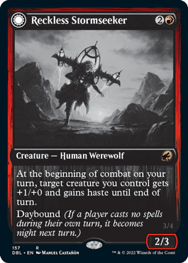 Reckless Stormseeker // Storm-Charged Slasher [Innistrad: Double Feature] Foil