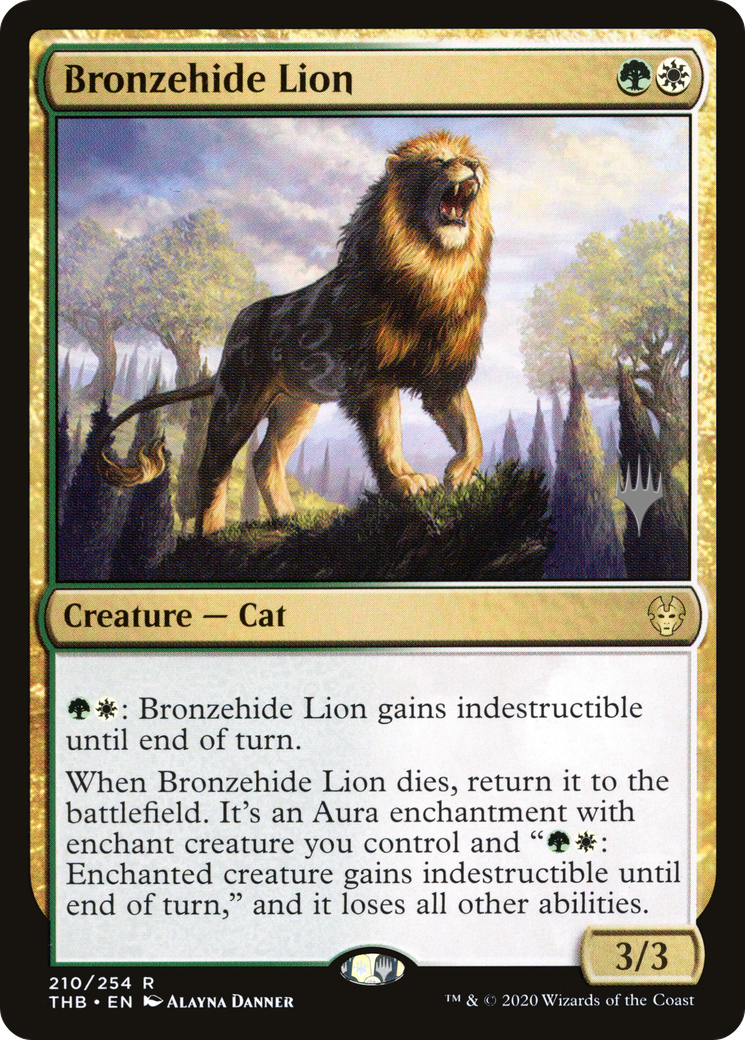 Bronzehide Lion (Promo Pack) [Theros Beyond Death Promos] Foil
