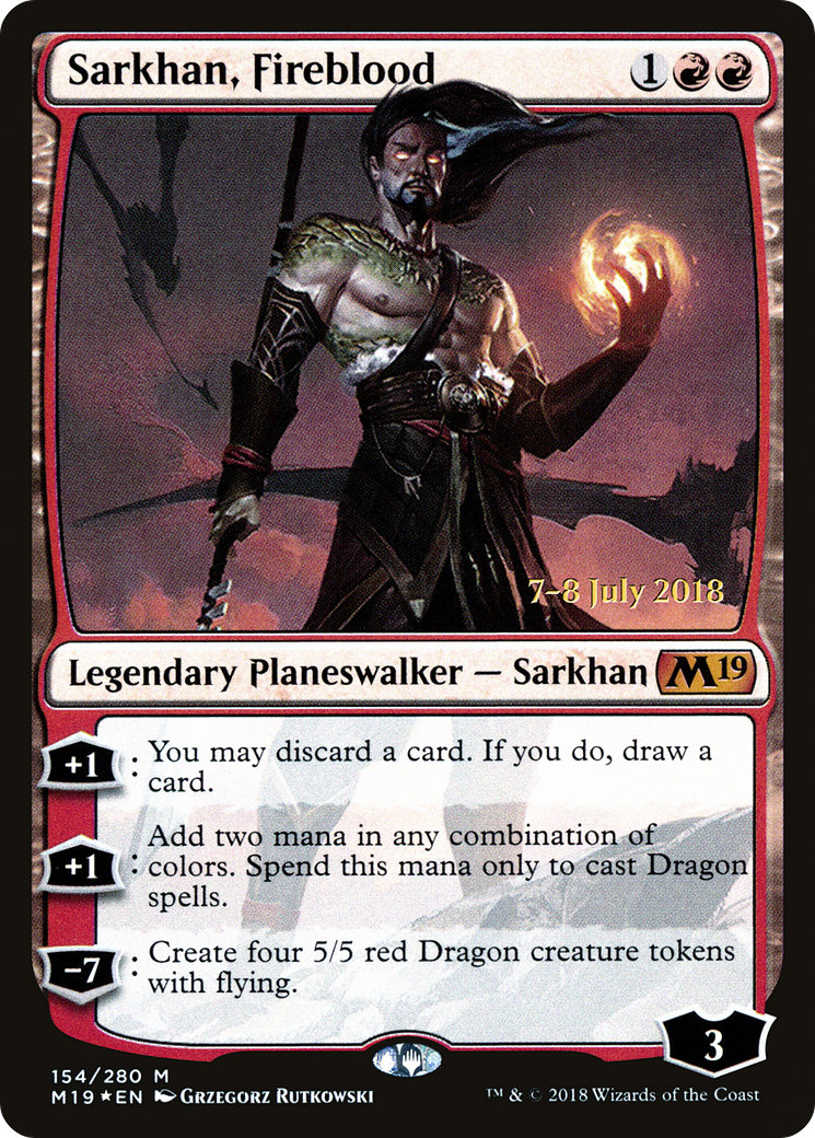 Sarkhan, Fireblood (PM19-154S) - Core Set 2019 Promos Foil