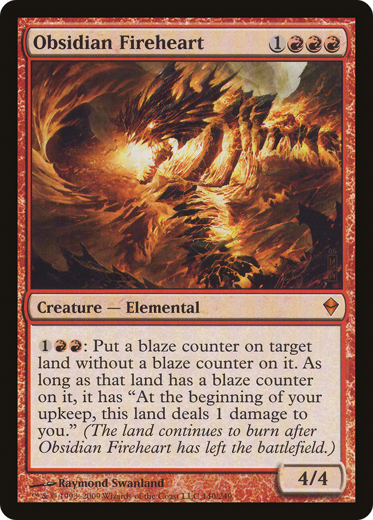 Obsidian Fireheart [Zendikar] Foil