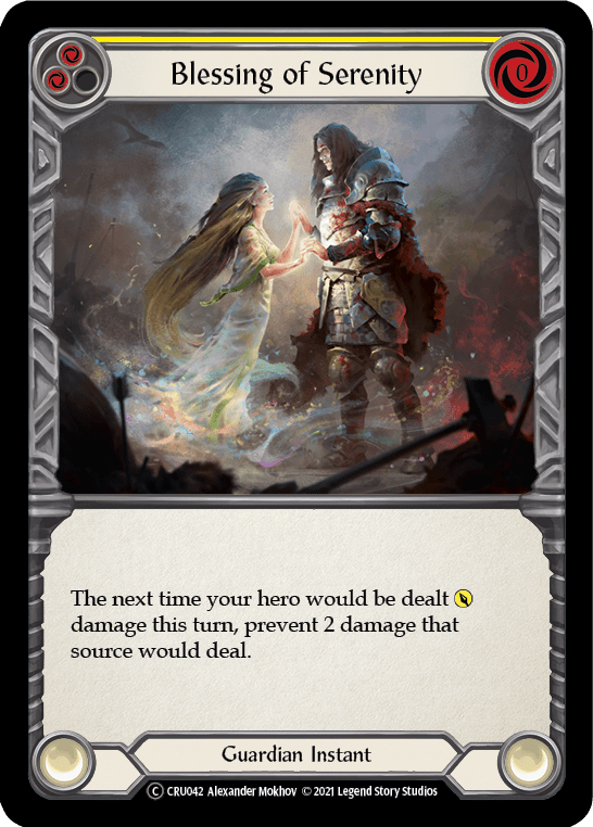 Blessing of Serenity (Yellow) [U-CRU042] (Crucible of War Unlimited)  Unlimited Rainbow Foil