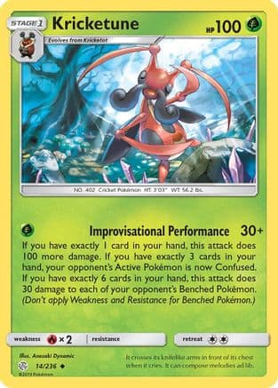 Kricketune 14/236 - SM  Cosmic Eclipse Reverse Holofoil