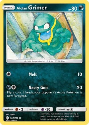 Alolan Grimer 130/236 - SM  Cosmic Eclipse Reverse Holofoil