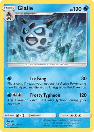 Glalie 48/236 - SM  Cosmic Eclipse Reverse Holofoil