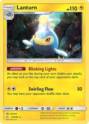 Lanturn 72/236 - SM  Cosmic Eclipse Reverse Holofoil
