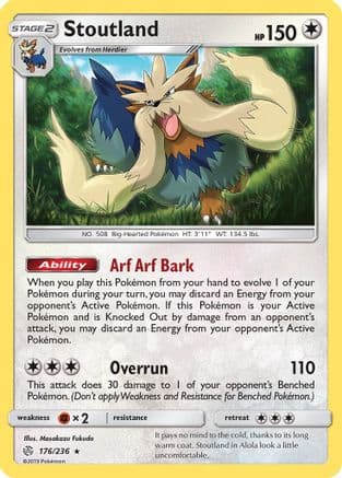 Stoutland 176/236 - SM  Cosmic Eclipse Reverse Holofoil