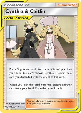 Cynthia & Caitlin (189/236) [Sun & Moon: Cosmic Eclipse] Reverse Holofoil