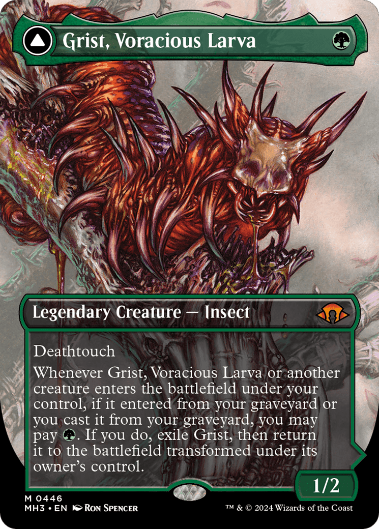 Grist, Voracious Larva // Grist, the Plague Swarm (Borderless) [Modern Horizons 3] Foil