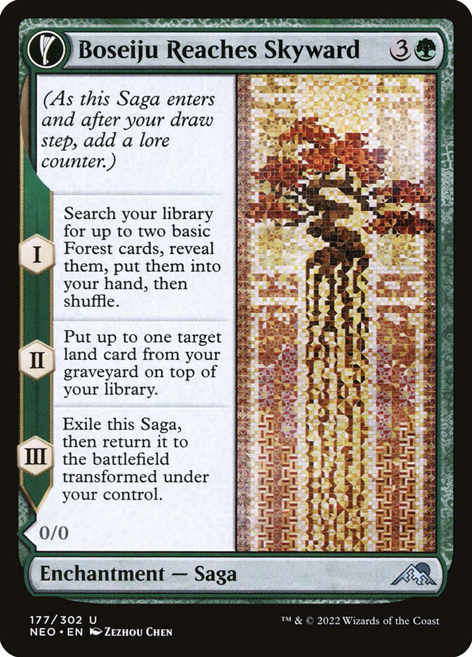 Boseiju Reaches Skyward // Branch of Boseiju 177 (Kamigawa: Neon Dynasty)  - Foil