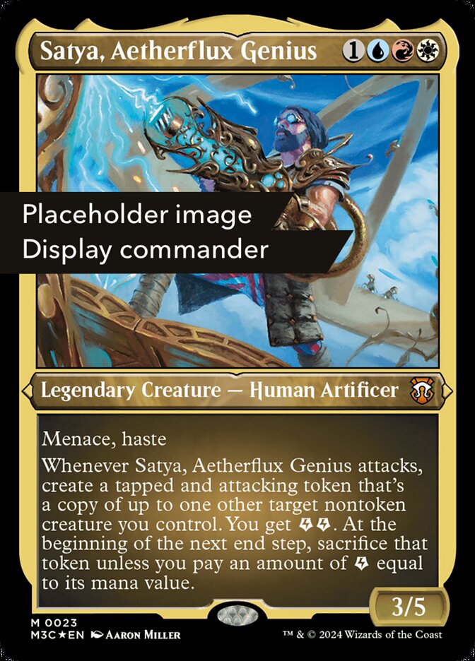 Satya, Aetherflux Genius (Display Commander) 150 (Commander: Modern Horizons 3)  - Thick Stock Ripple Foil