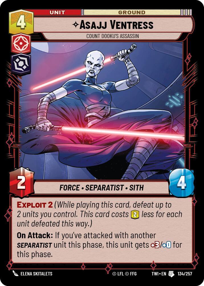 Asajj Ventress Count Dookus Assassin 134/257 (Twilight of the Republic) 