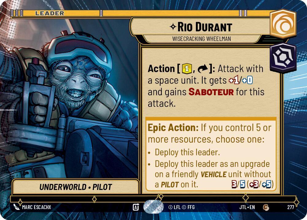 Rio Durant Wisecrack Wheelman Hyperspace 277 (Jump to Lightspeed) 