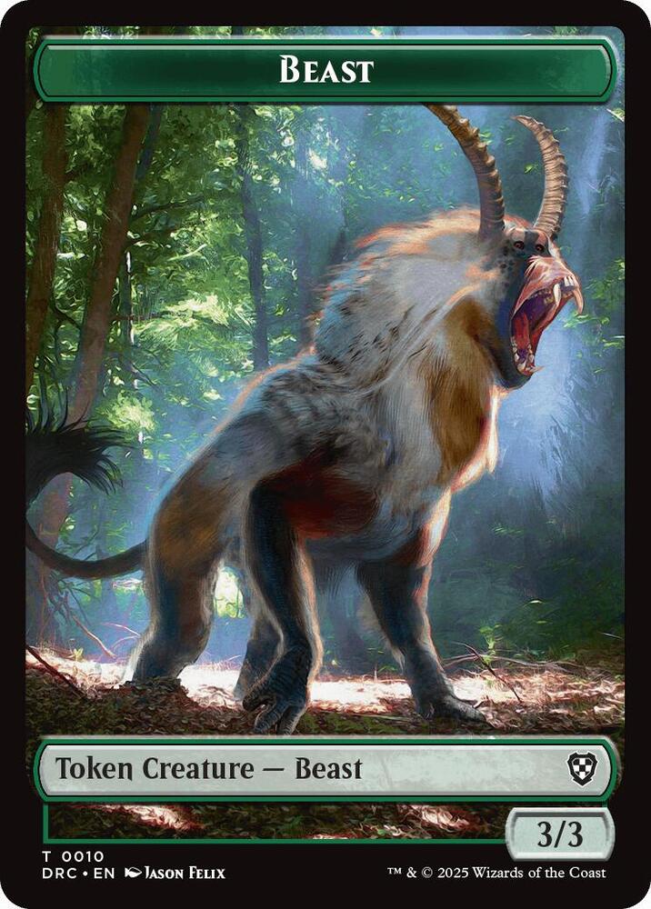 Beast 0010 Servo Double Sided Token 10 // 8 (Commander: Aetherdrift) 