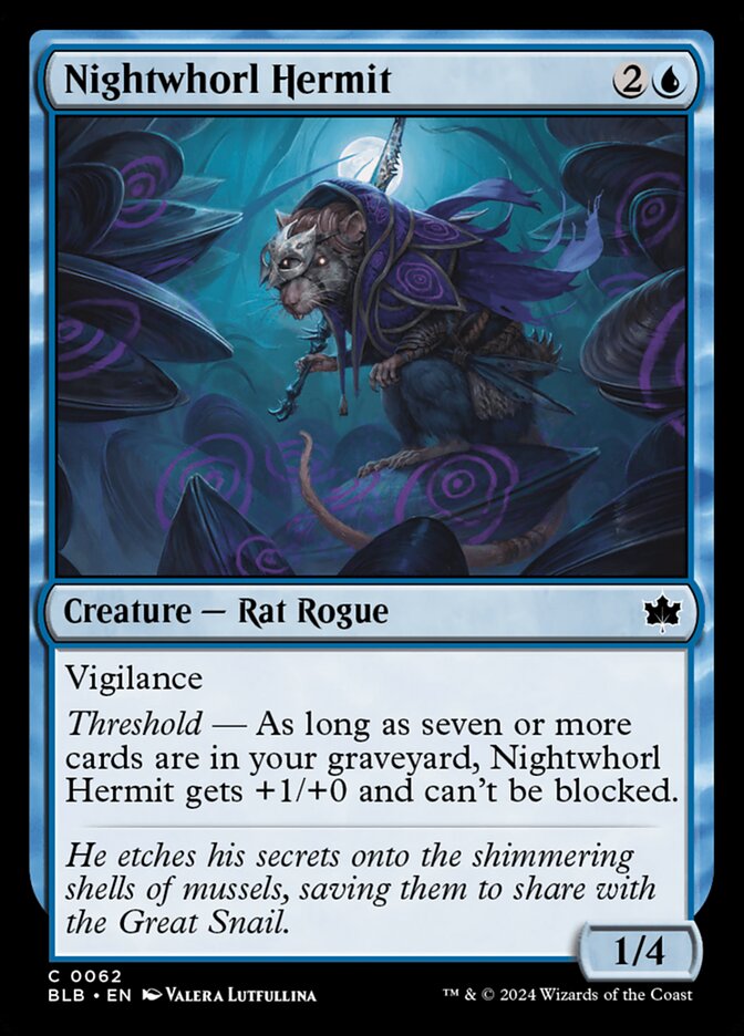 Nightwhorl Hermit 62 (Bloomburrow)  - Foil
