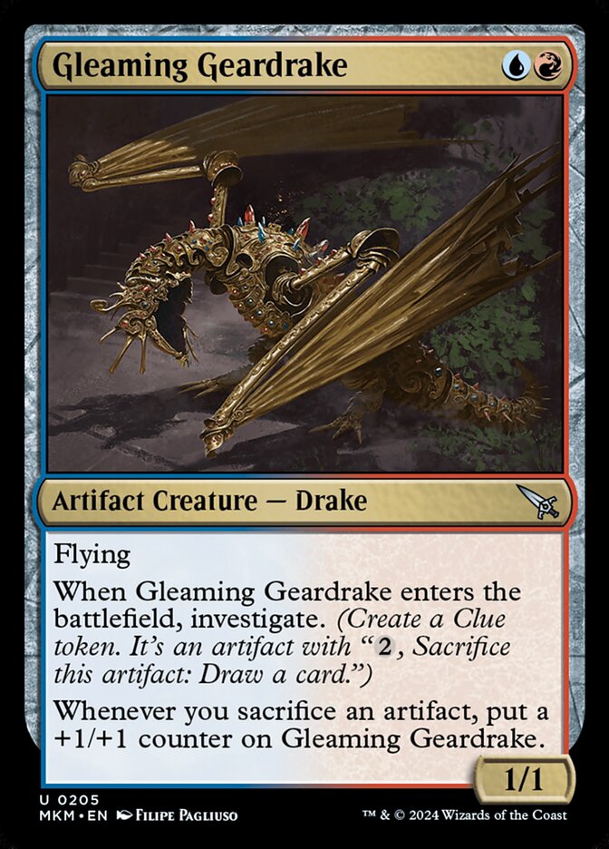 Gleaming Geardrake 205 (Murders at Karlov Manor)  - Foil