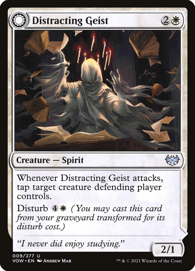 Distracting Geist // Clever Distraction 9 (Innistrad: Crimson Vow) 