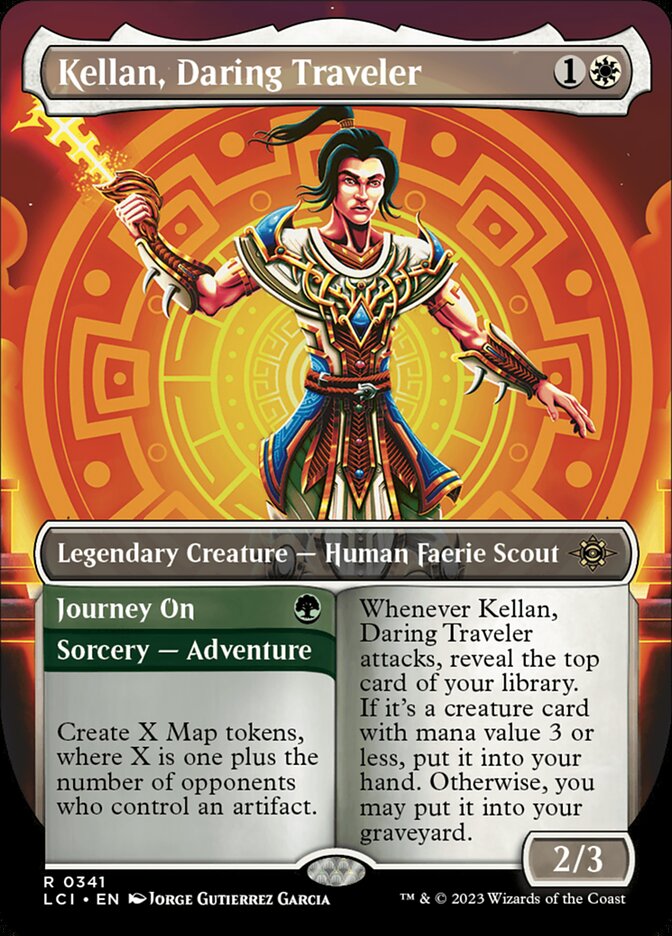 Kellan, Daring Traveler // Journey On 341/291 (The Lost Caverns of Ixalan)  - Borderless