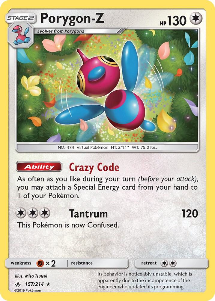 Porygon-Z 157/214 (SM - Unbroken Bonds)  - Holofoil
