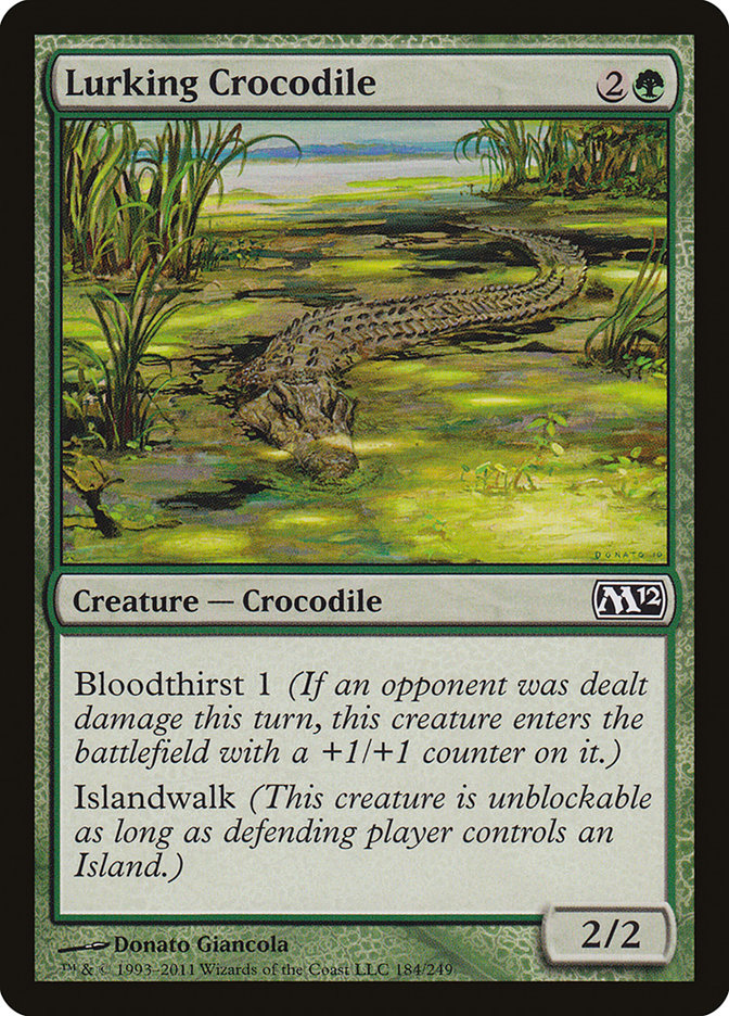Lurking Crocodile 184/249 (Magic 2012 (M12))  - Foil