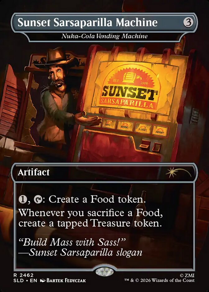 Sunset Sarsaparilla Machine //  Nuka-Cola Vending Machine 2462 (Secret Lair Drop Series)  - Borderless Foil