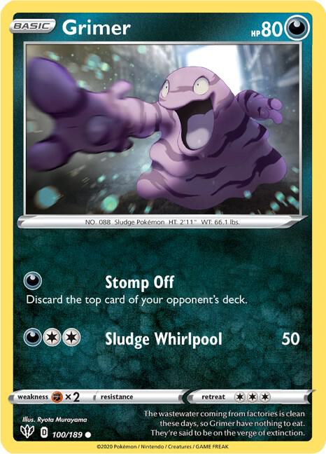 Grimer 100/189 (SWSH03: Darkness Ablaze) 