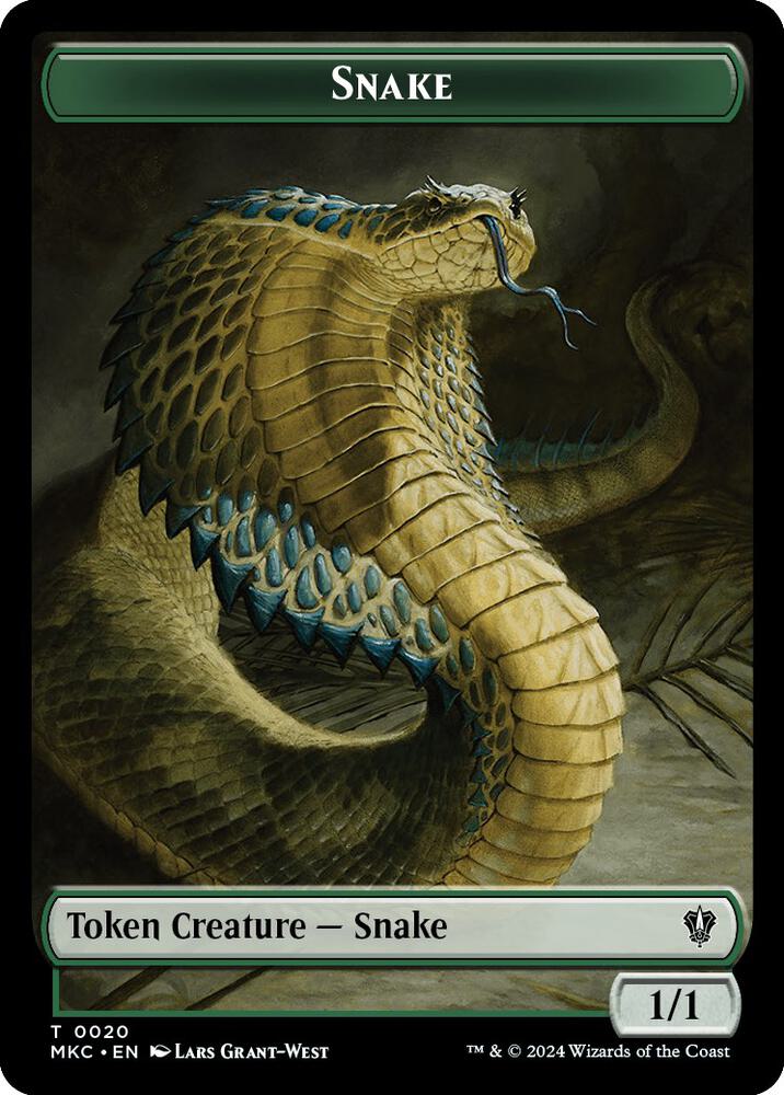 Snake Morph Double Sided Token 20 // 30 (Commander: Murders at Karlov Manor) 
