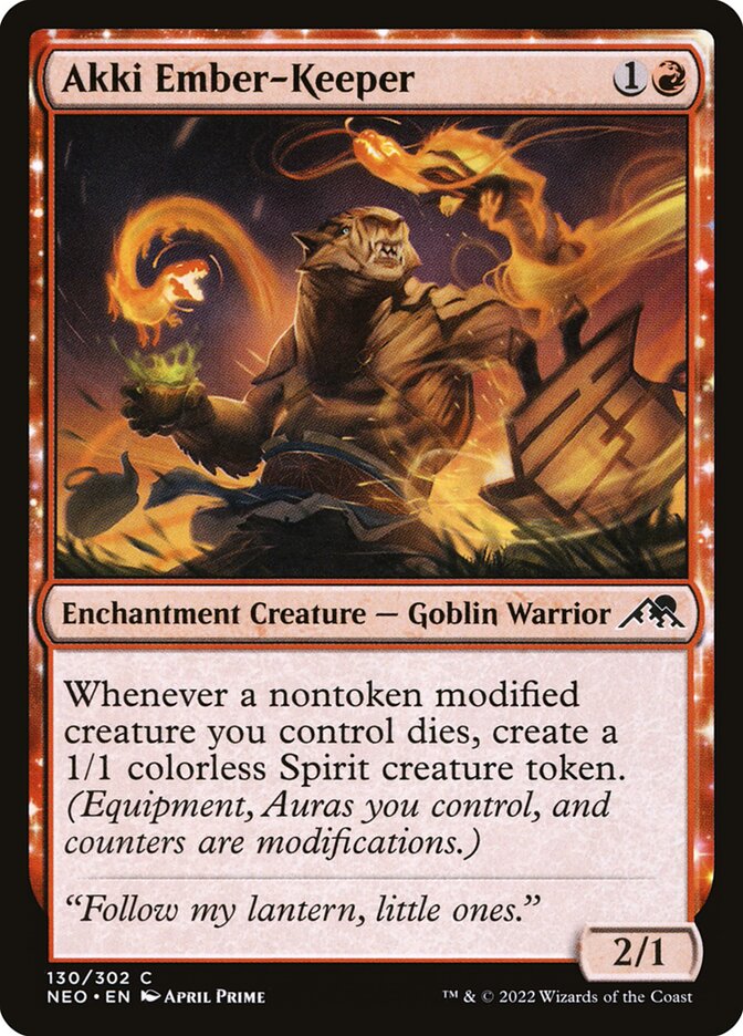 Akki Ember-Keeper 130 (Kamigawa: Neon Dynasty)  - Foil