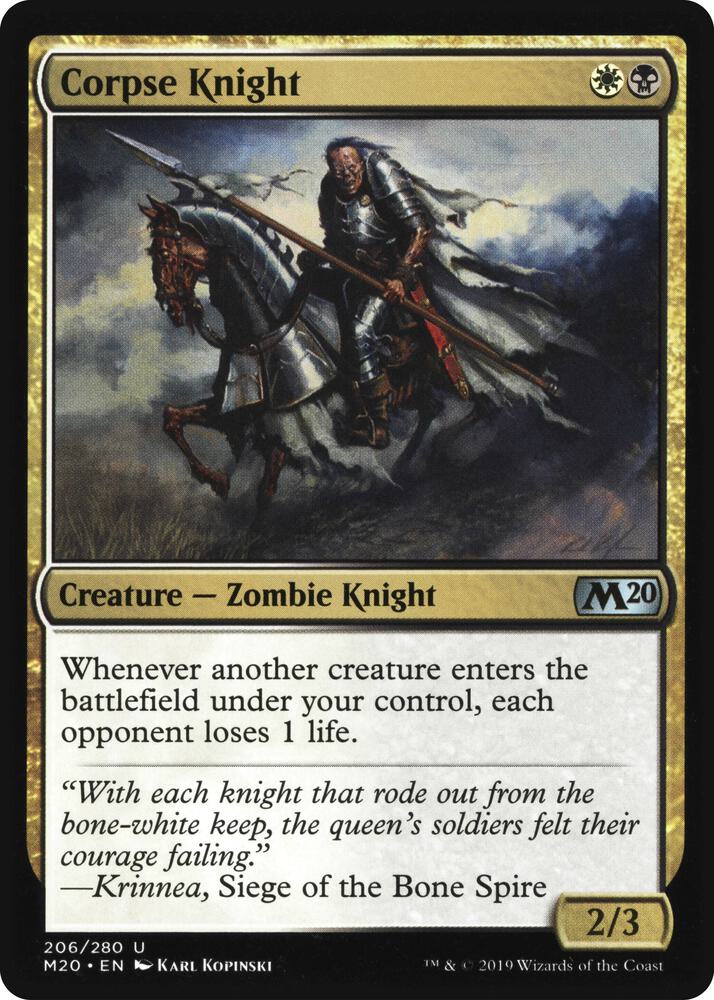 Corpse Knight Misprint 206/280 (Core Set 2020) 