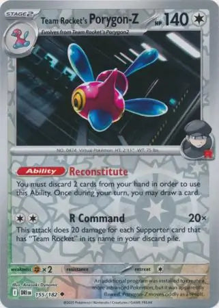 Team Rocket's Porygon-Z 155/182 (SV10: Destined Rivals)  - Reverse Holofoil