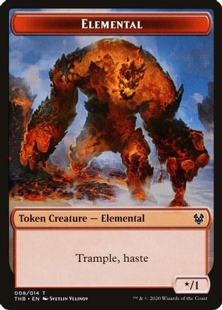 Elemental // Satyr Double-Sided Token |  Foil (8 // 9) [Theros Beyond Death Tokens]